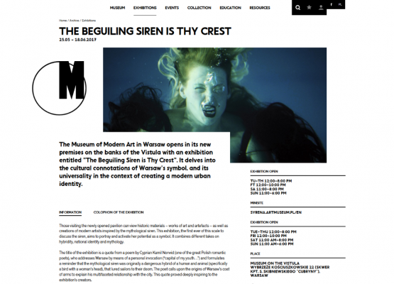 The Beguiling Siren is Thy Crest, Museum of Modern Art in Warsaw