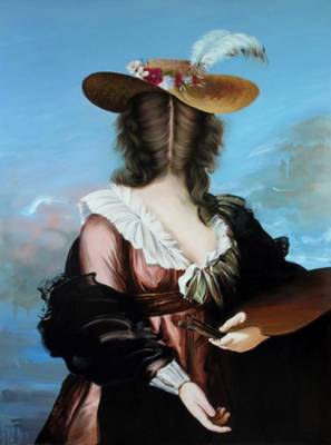 Straw hat, 165x120 cm, oil on canvas, 2012